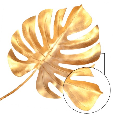 LIŚĆ MONSTERA ZŁOTA DUŻA KWIATY SZTUCZNE NA BUKIETY GAŁĄZKA STROIK 72CM