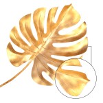 LIŚĆ MONSTERA ZŁOTA DUŻA KWIATY SZTUCZNE NA BUKIETY GAŁĄZKA STROIK 72CM