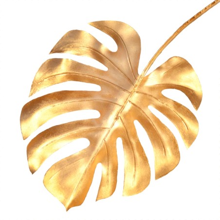 LIŚĆ MONSTERA ZŁOTA DUŻA KWIATY SZTUCZNE NA BUKIETY GAŁĄZKA STROIK 72CM