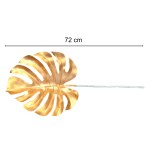 LIŚĆ MONSTERA ZŁOTA DUŻA KWIATY SZTUCZNE NA BUKIETY GAŁĄZKA STROIK 72CM