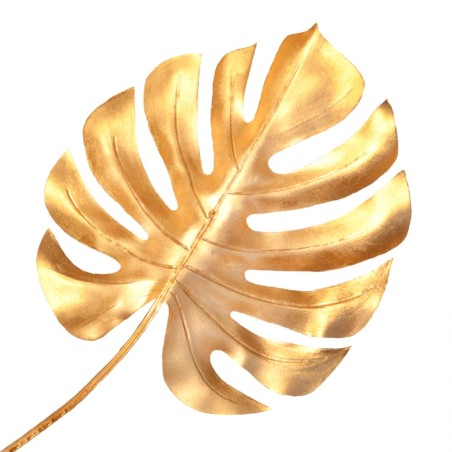 LIŚĆ MONSTERA ZŁOTA DUŻA KWIATY SZTUCZNE NA BUKIETY GAŁĄZKA STROIK 72CM