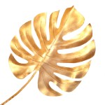 LIŚĆ MONSTERA ZŁOTA DUŻA KWIATY SZTUCZNE NA BUKIETY GAŁĄZKA STROIK 72CM